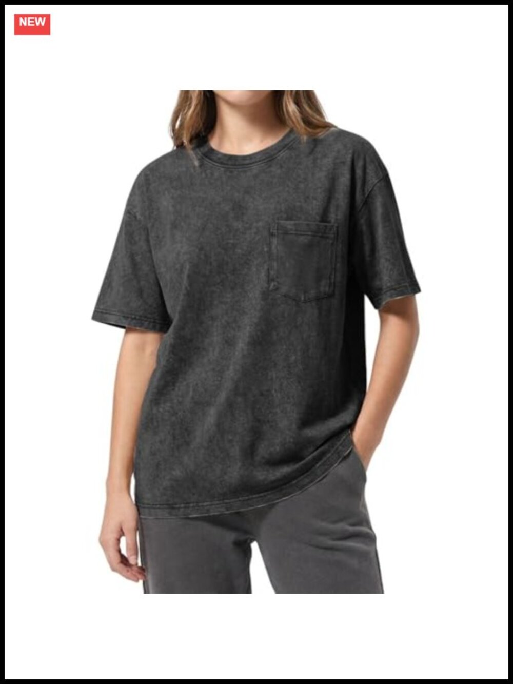 Oversized Acid Wash Cotton T-Shirt Distressed Grunge Tee